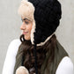 Cable Weave Pom Trapper Hat