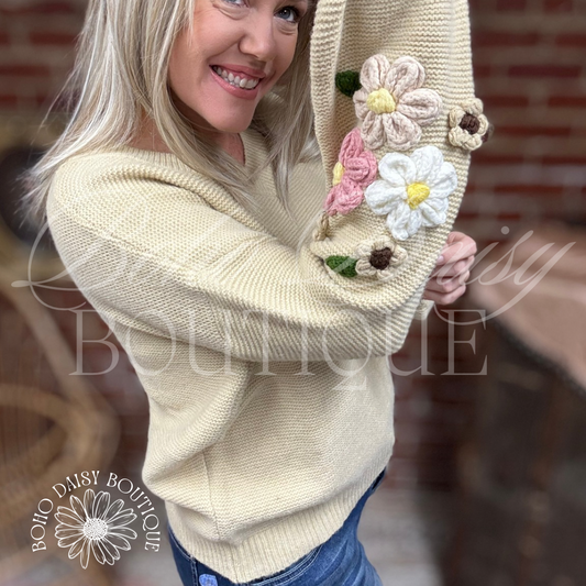 Bouquet of Flowers Knit Sweater