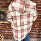 Pink and Brown Plaid Cardigan/ Sweater