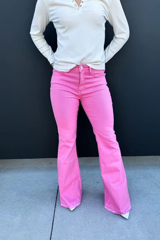 So-Cute in Pink Flare Jeans